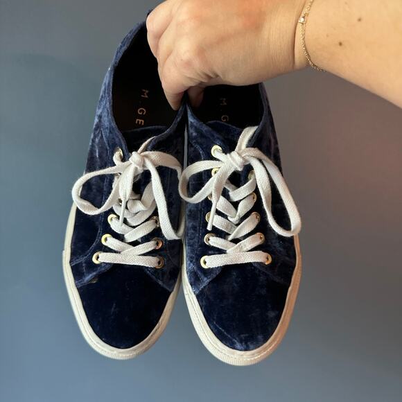 M.Gemi Navy Velvet Sneakers - Picture 3 of 5